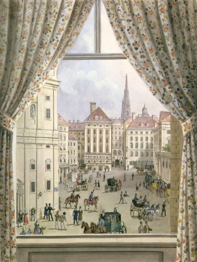 View of the Freyung, Vienna, 1825 by Friedrich Wigand